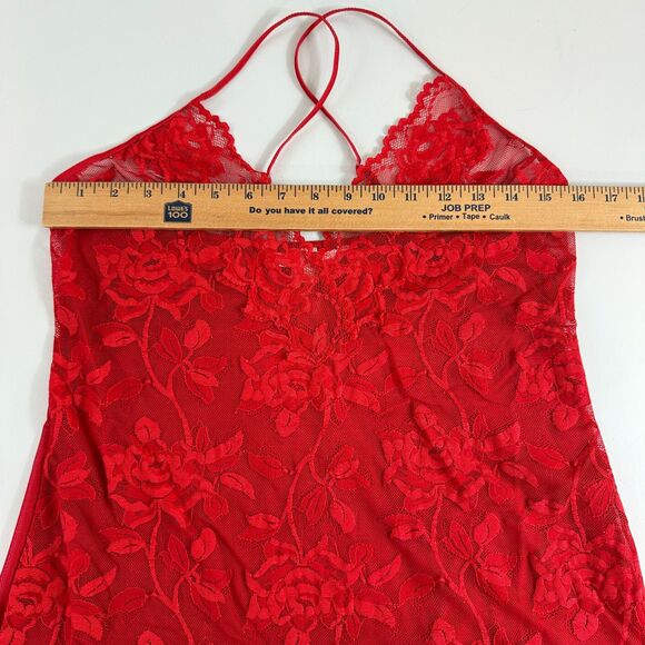 Victoria's Secret Women's Red Lace Slip Dress Nightgown Lingerie Size L Large - Picture 7 of 11